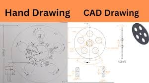 Traditional Drawing vs CAD Drawing CAD plan for UK construction project